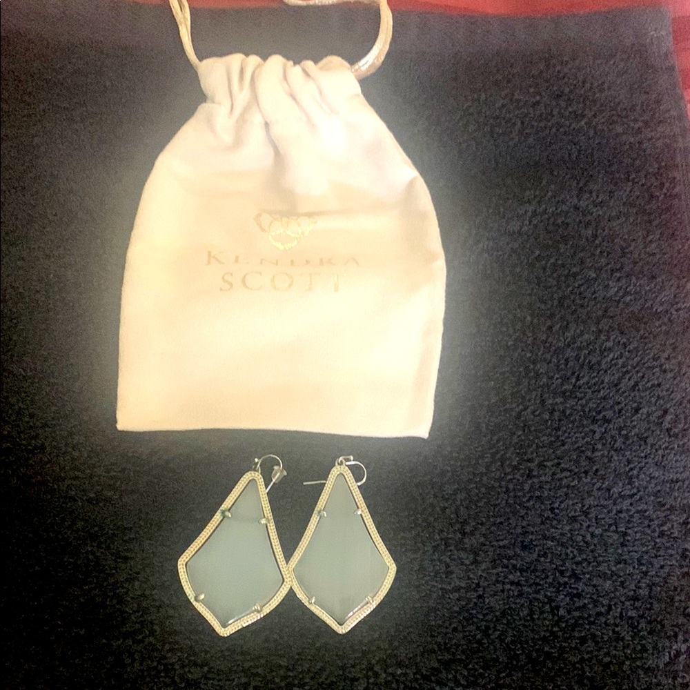 Kendra Scott Silver and Gray  Drop Earrings